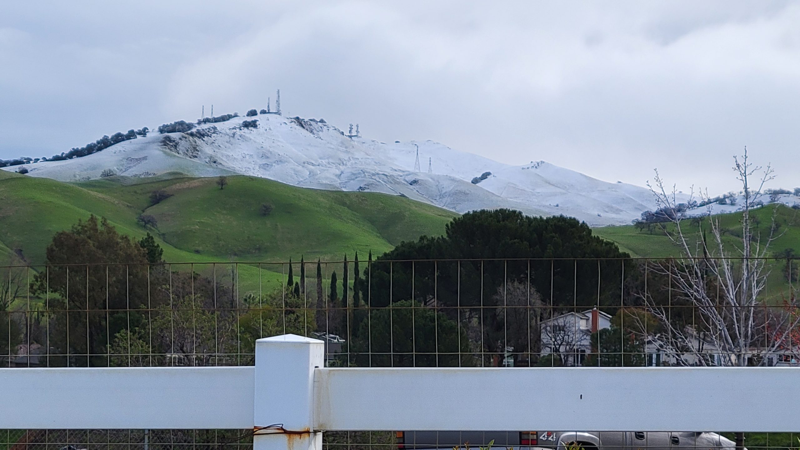 Today's View Of The Beautiful Snow Covered Mt. Diablo (And Surrounding