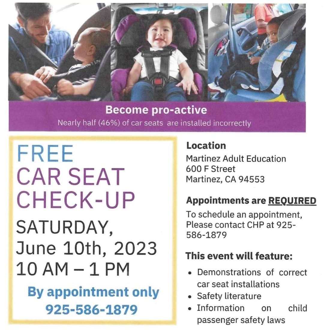Child Safety Seat CheckUp Event Happening In Martinez