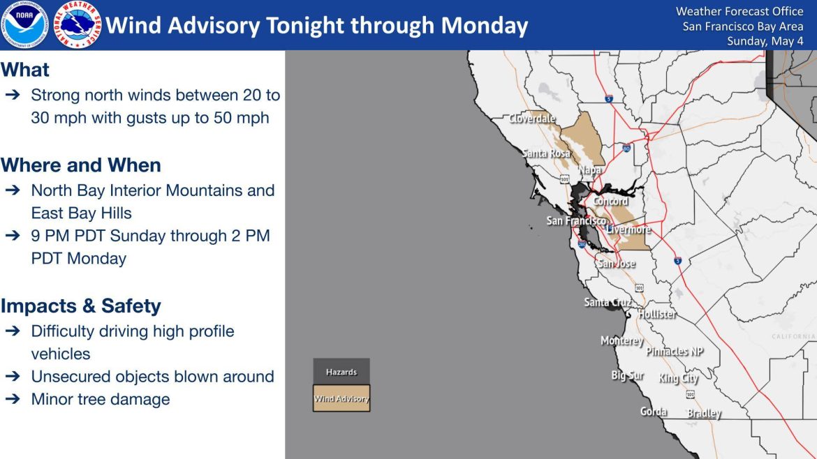 Strong Wind Advisory Issued For East Bay Hills - CLAYCORD.com