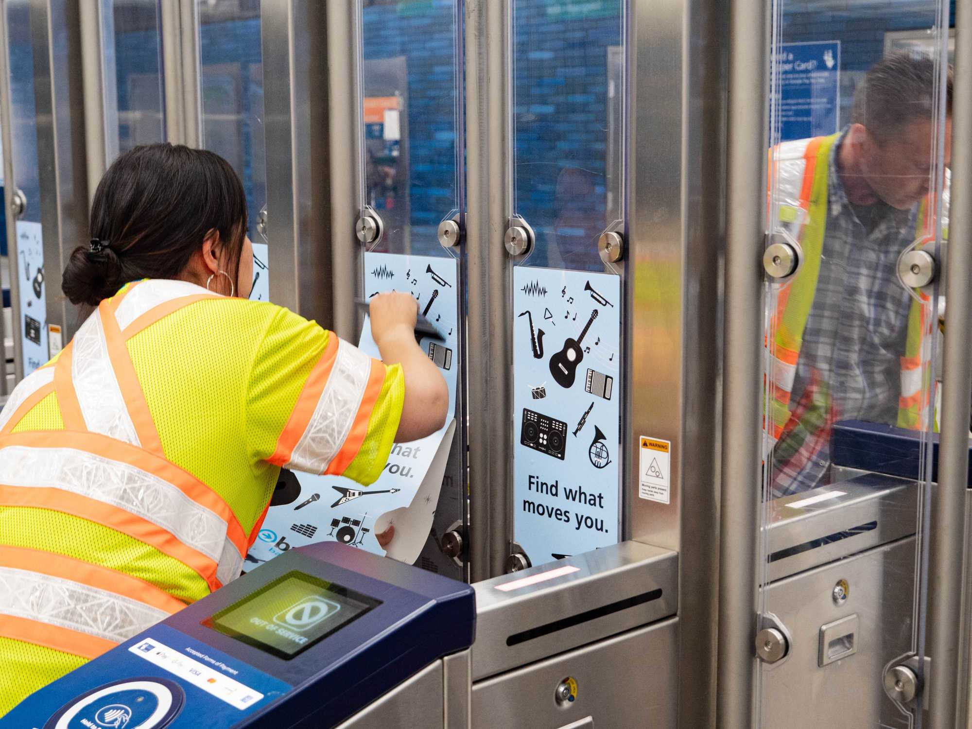 Testing Fare Gate Ads at Concord Station